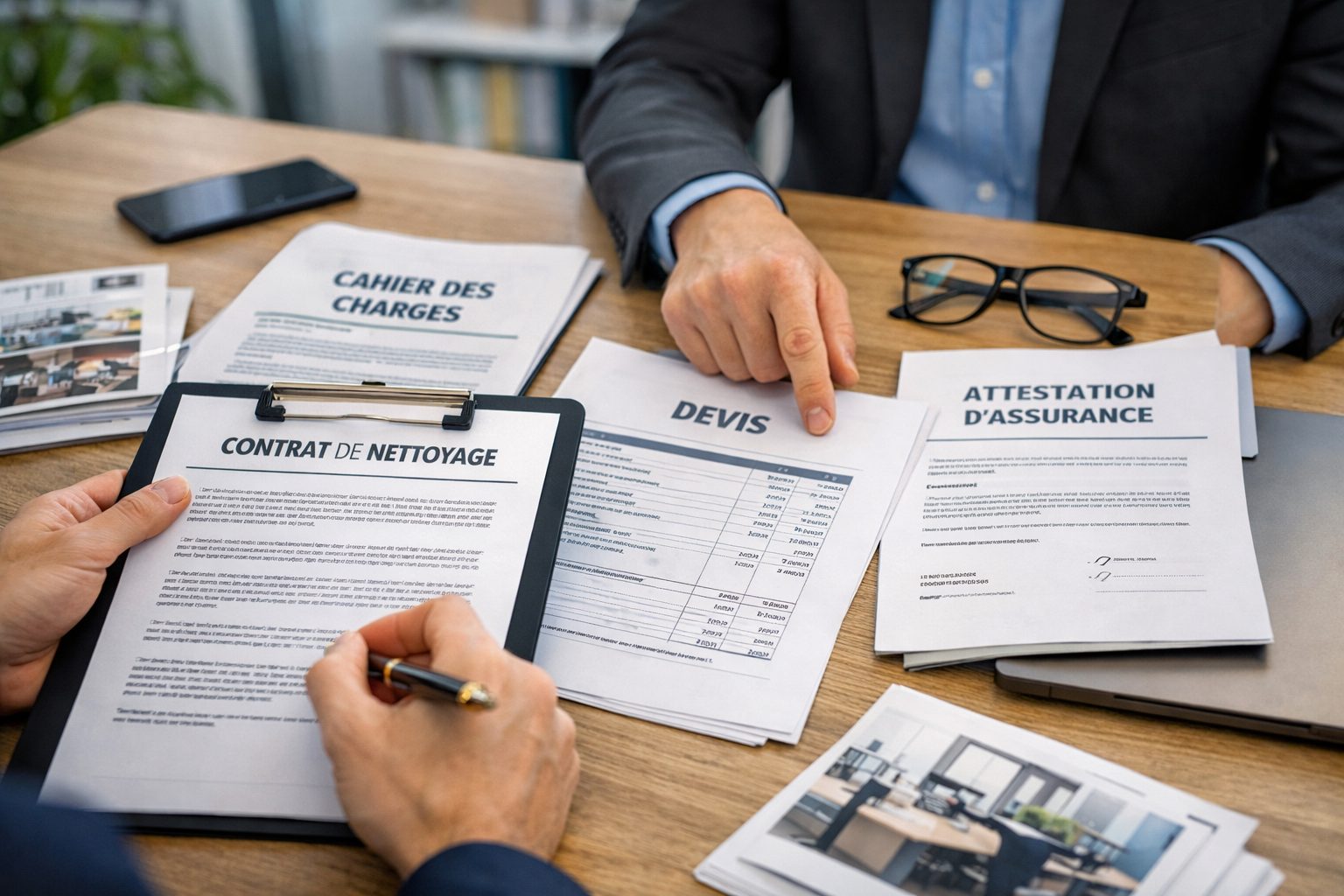 Documents à vérifier avant de signer une prestation de nettoyage de bureaux lors d’une réunion en entreprise