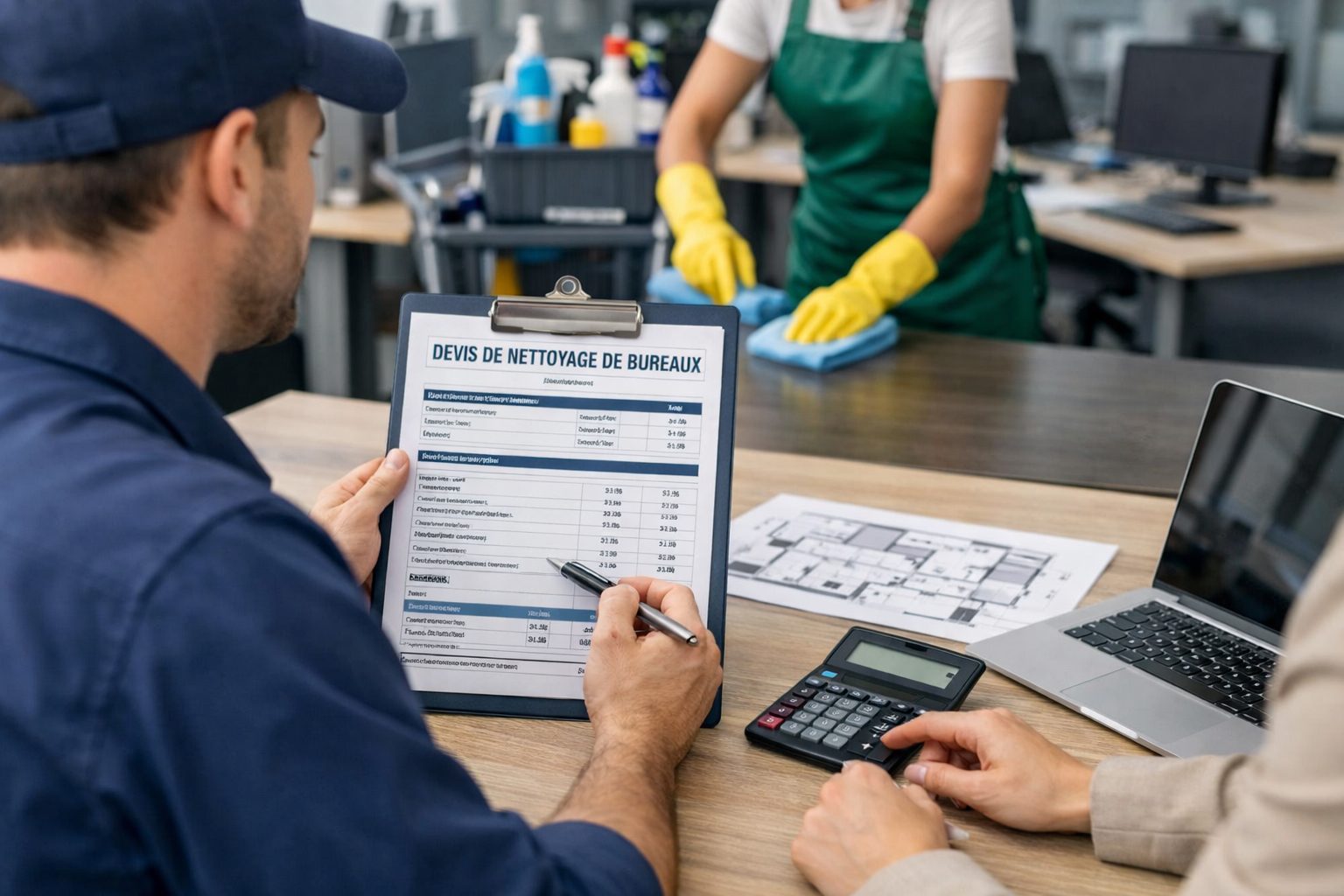 Obtention d’un devis de nettoyage de bureaux précis et juste avec analyse du plan des locaux et estimation des prestations de propreté