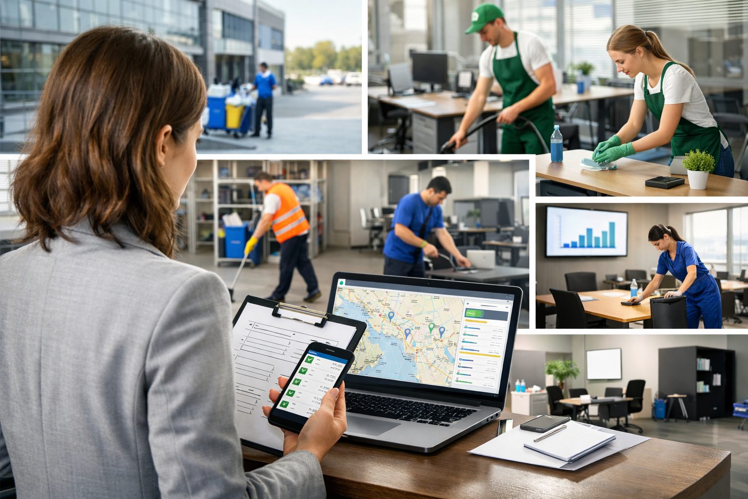 Responsable supervisant l’entretien harmonisé de bureaux sur plusieurs implantations dans un environnement professionnel moderne