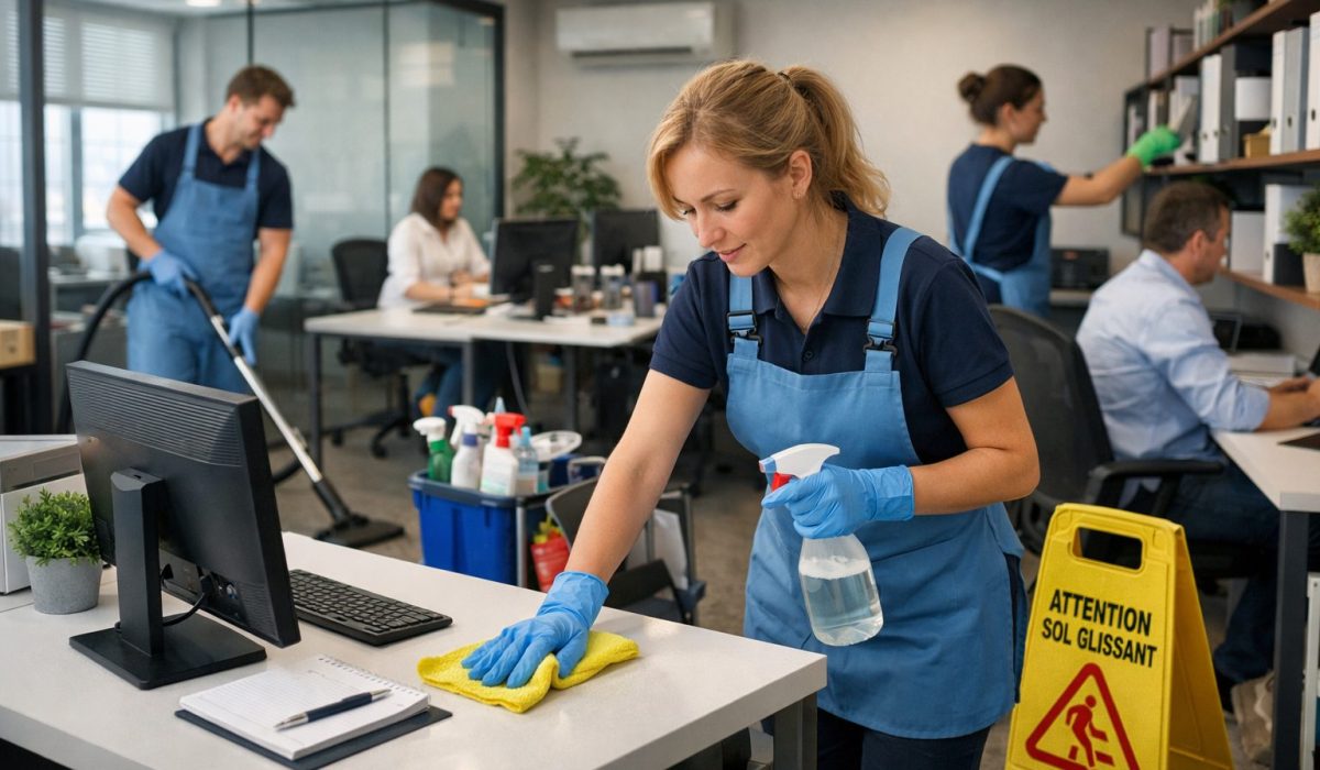Bureaux propres et soignés dans un cabinet ou une petite agence après un entretien professionnel