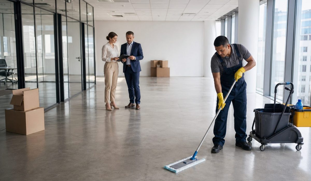 Nettoyage professionnel de bureaux vides en fin de location avant état des lieux de sortie